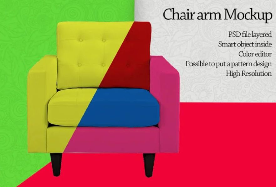 Simple Arm Chair Design Mockup