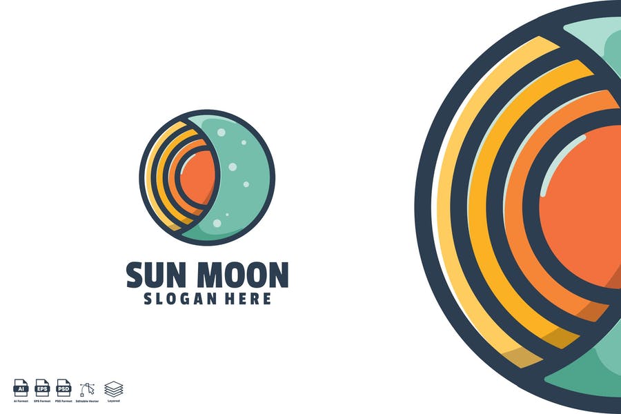 Sun and Moon Logo Template