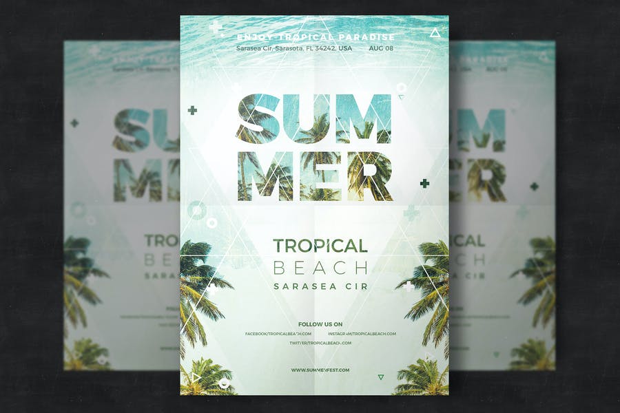 Tropical Beach Flyer Design