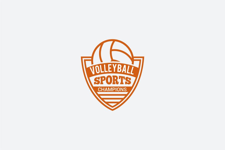 Volleyball Shield Logo Template