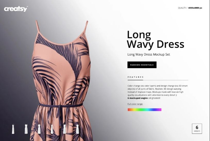 Wavy Dress Design Mockup