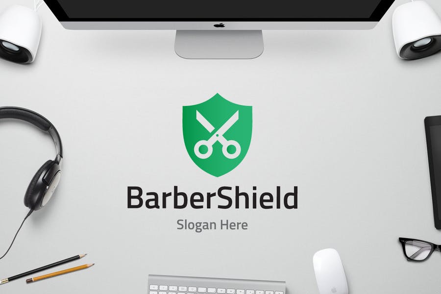 barber Shield Logo Templates