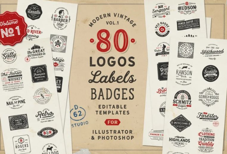 80 Modern and Vintage Logo Bundle