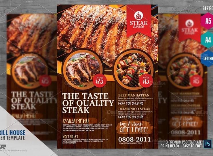 15+ Free Grill Restaurant Flyer Templates Download