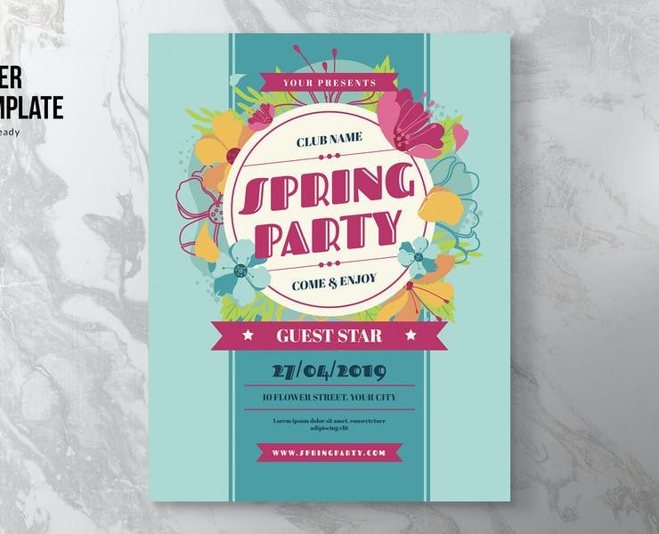 Spring flyer template