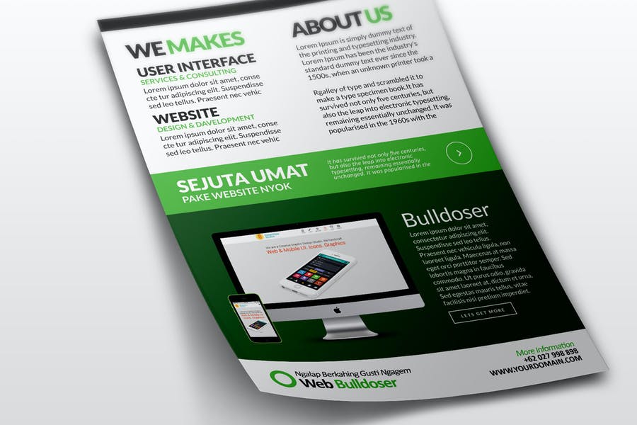 Editable A4 Web Design Flyer