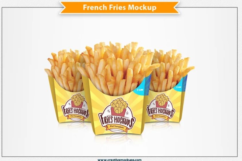Editable French Fries Packaging Mockups