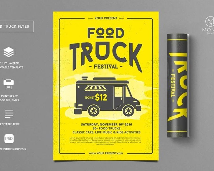 Food truck Flyer templates