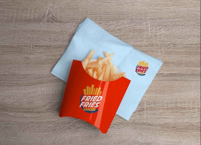 Free French Fries Box Mockup