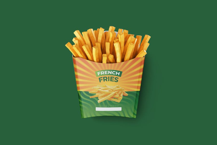 French Fries Packaging Mockup PSD