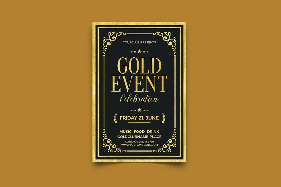 Gold Event Flyer Templates