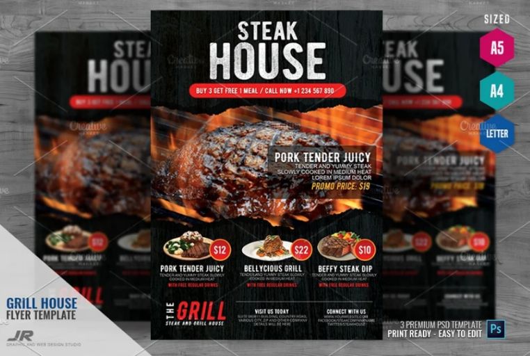 Grill House Flyer Template