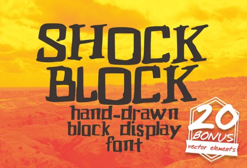 Hand Drawn Shock Block Typeface