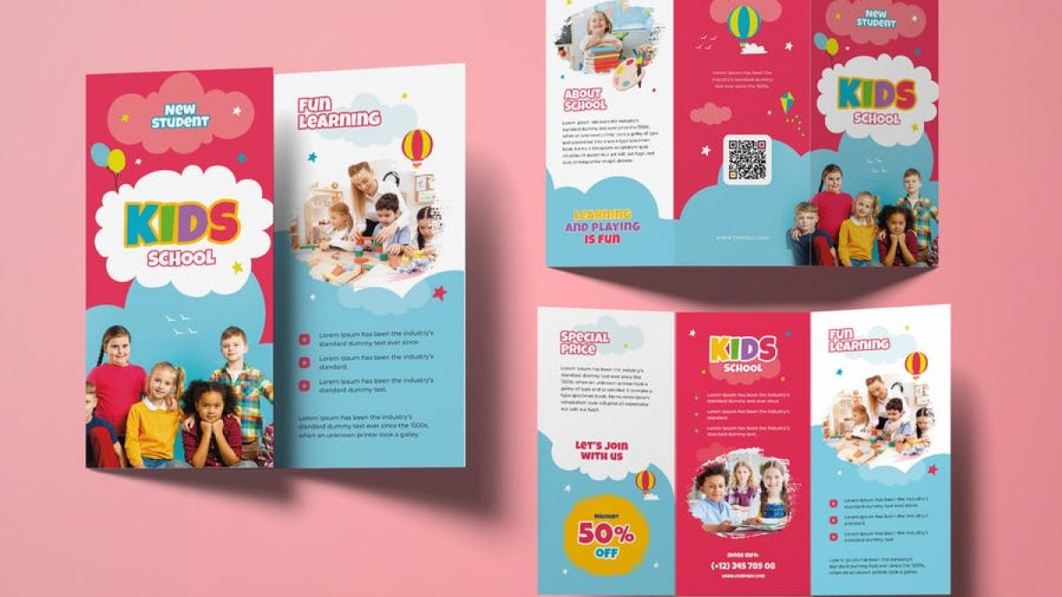22+ Best Kids School Brochure Templates Download - Graphic Cloud Throughout Tri Fold School Brochure Template