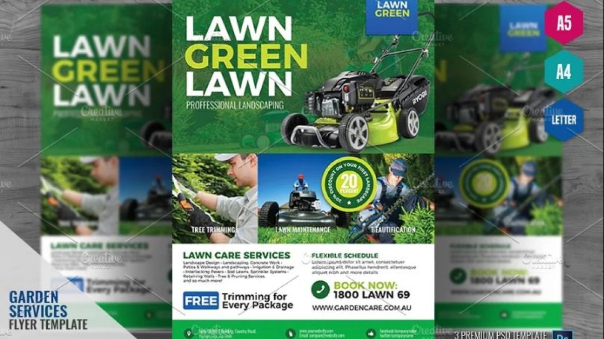 21+ Free Landscaping Flyer Templates Download - Graphic Cloud Regarding Free Lawn Mowing Flyer Template