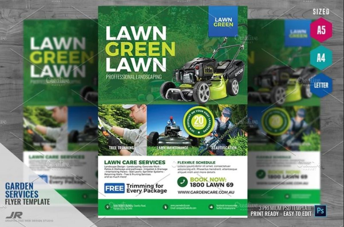 23+ Free Landscaping Flyer Templates Download - Graphic Cloud With Lawn Care Flyers Templates Free