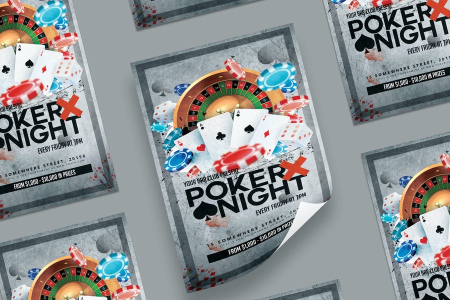 Modern Poker Night Flyer
