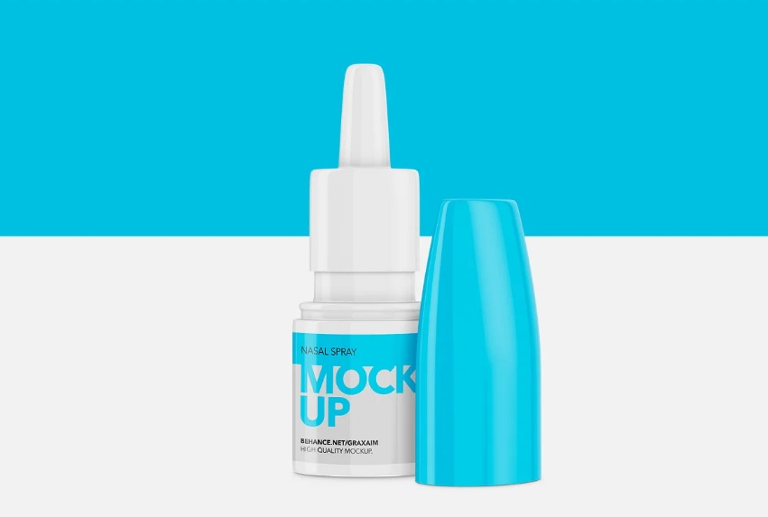 Open Nasal Spray Bottle Mocku