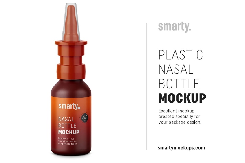 Plastic Nasal Bottle Mockup PSD