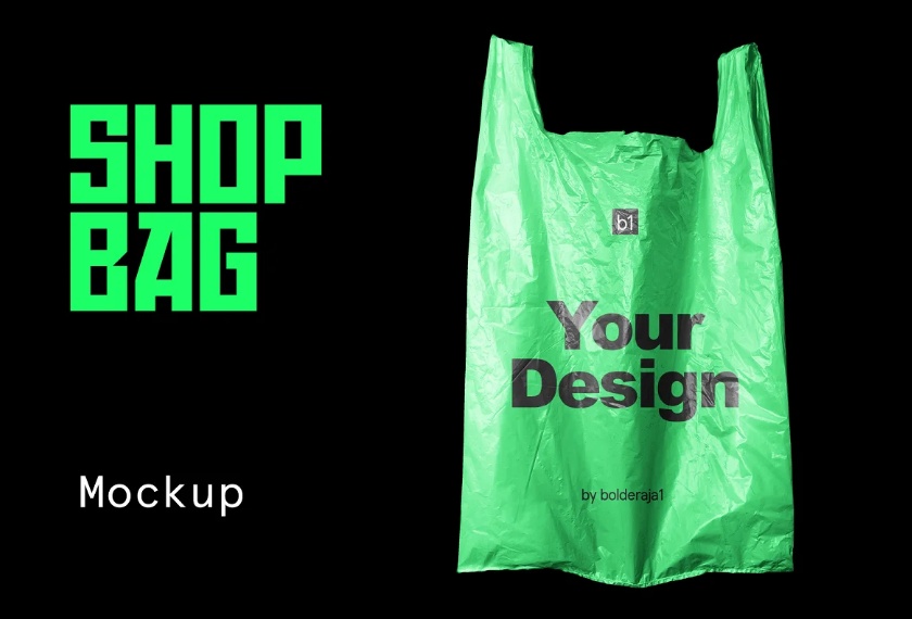 Plastic Shopping Bag Mockup PSD