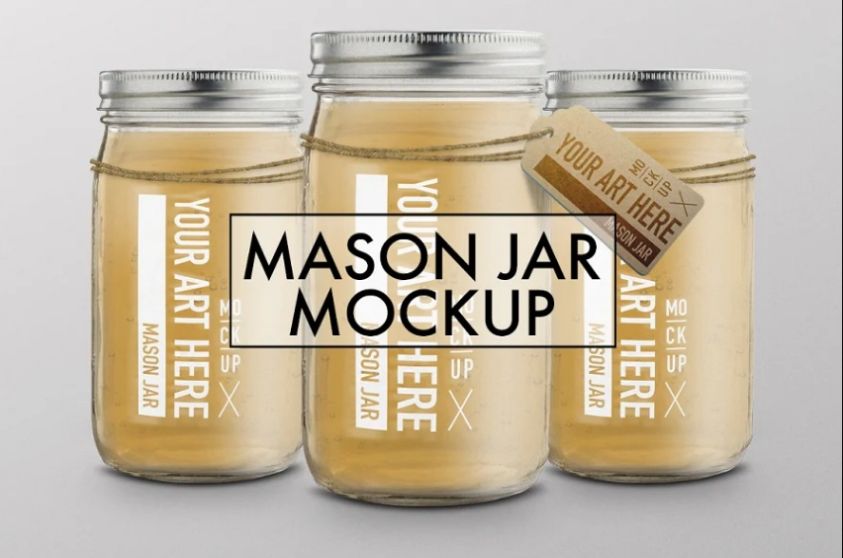 Simple Mason Jar Mockup PSD