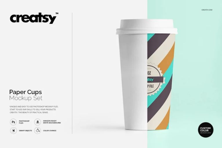 Simple Paper Coffee Cup Mockup PSD