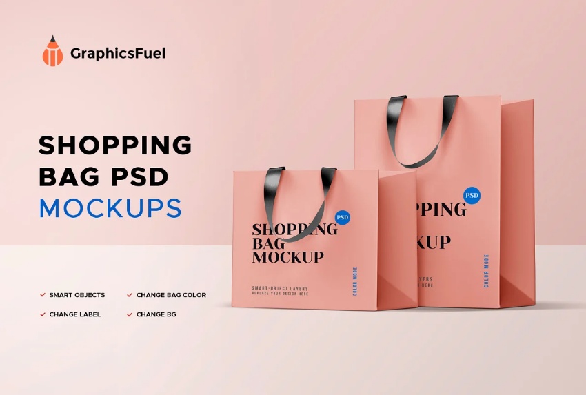 Simple Paper Shopping Bag Mockups