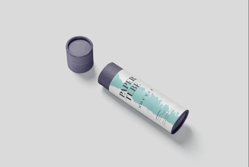 Slim Paper Tube Mockup PSD