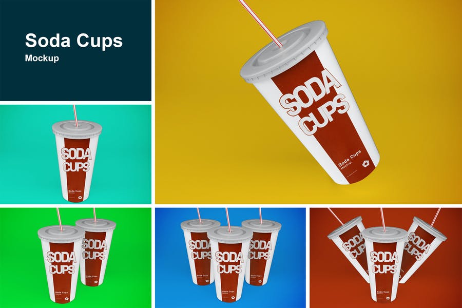 Soda Cups Mockup PSD