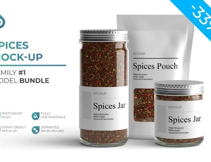 Spices Jar Mockup PSD