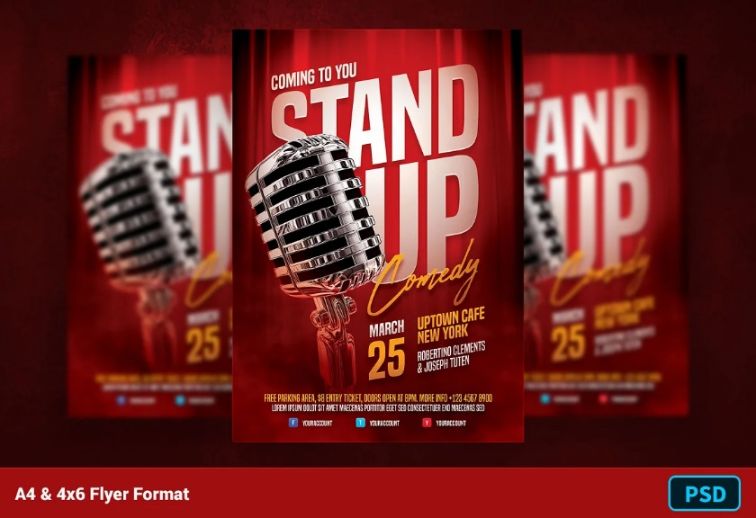Stand Up Comedy Flyer tEmplate