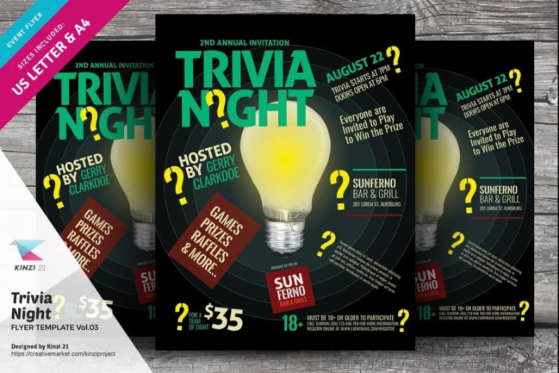 Trivia Game Promotional Flyer