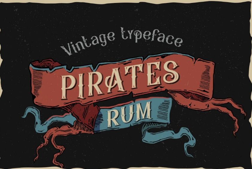 Vintage Pirates Rum Typefcae