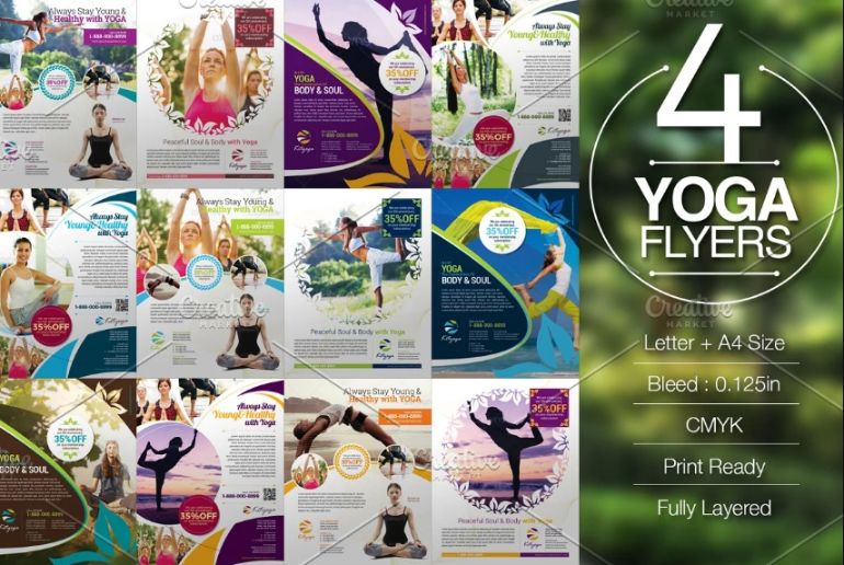 Yoga Flyer Template Bundle