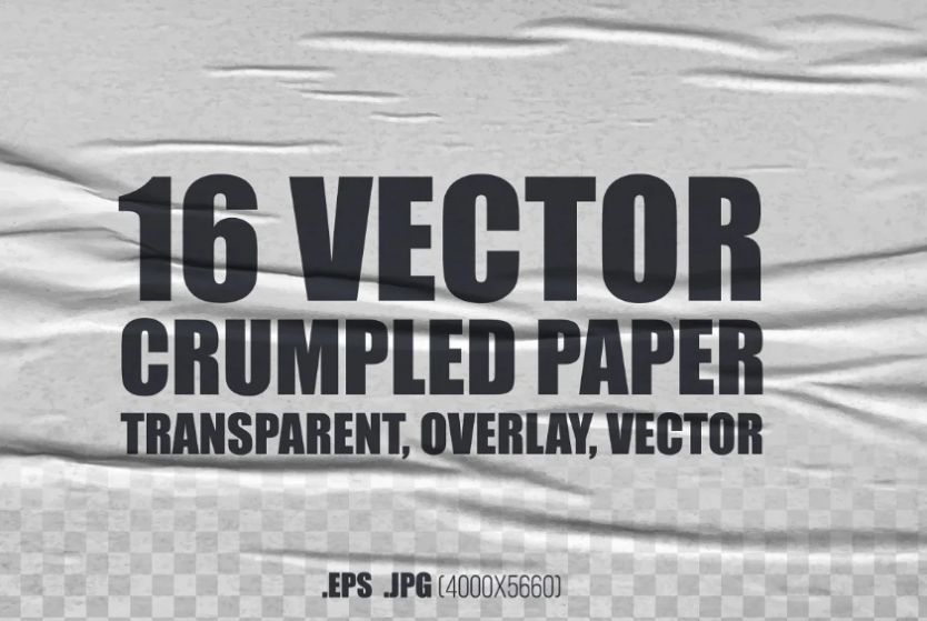 16 Crumpled Paper Overlay Design