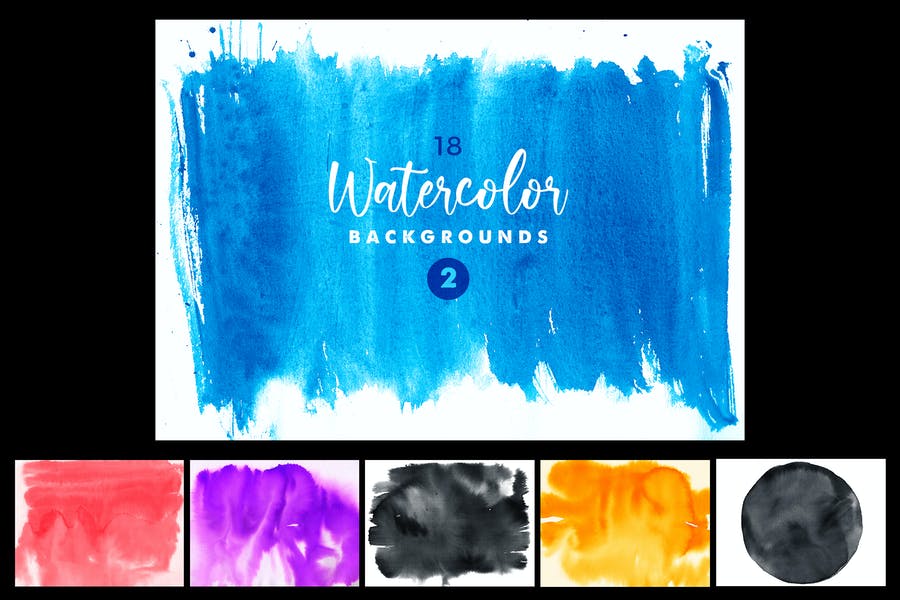 18 Handmade Water Colour Backgrounds