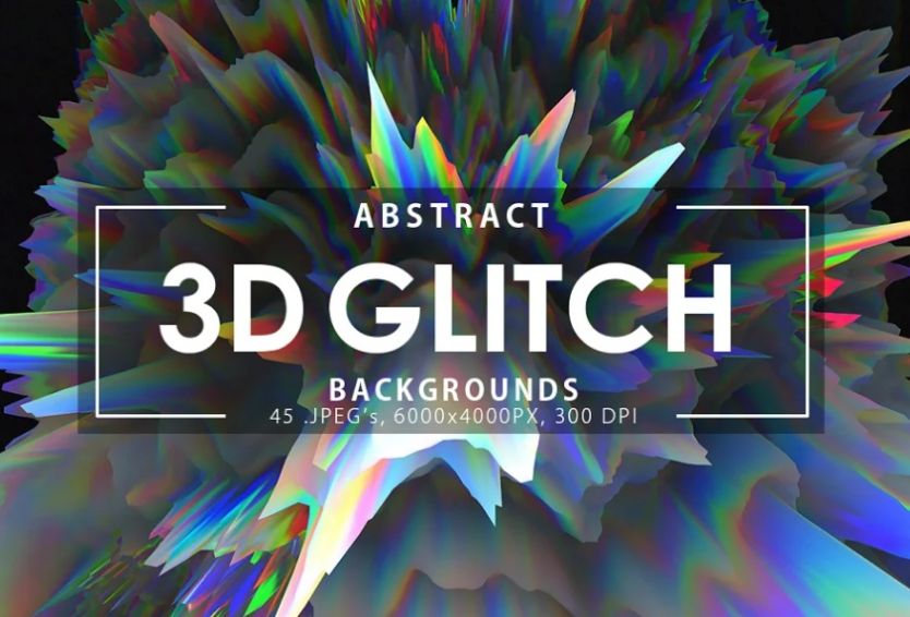 3D Glitch Style Wallpaper Designs