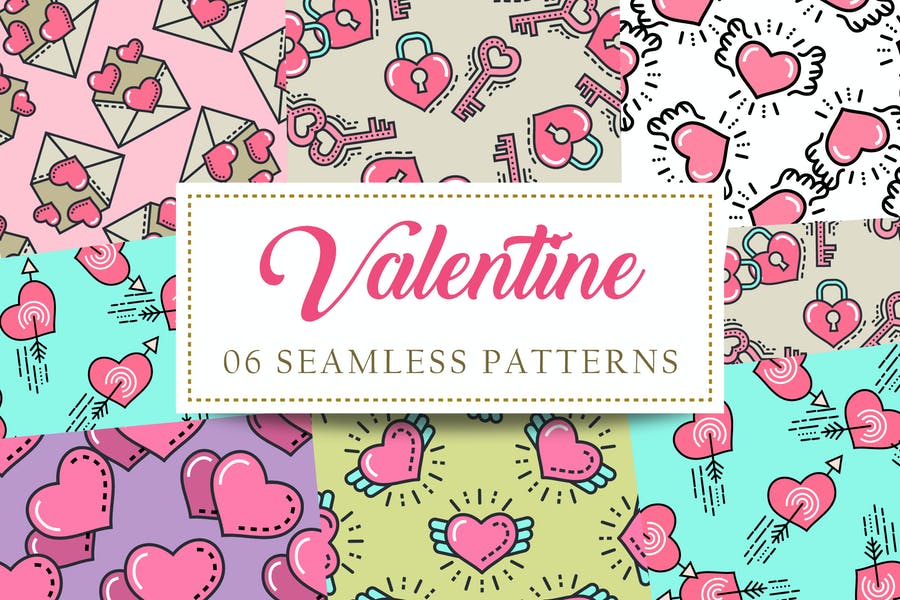 6 Seamless Valentine Backgrounds