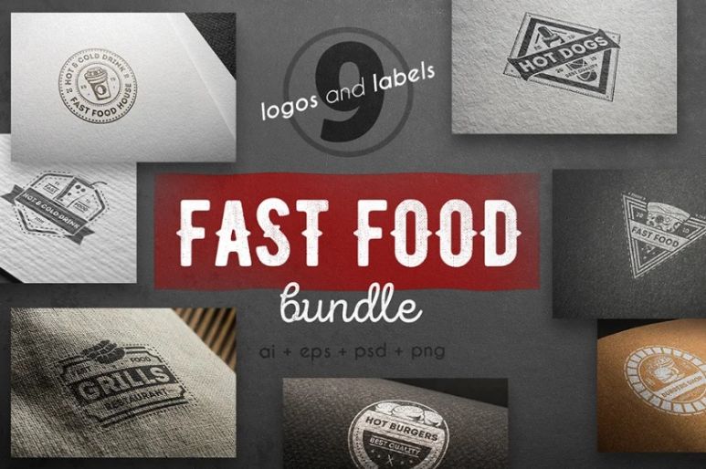 9 Fast Food Logos Kit