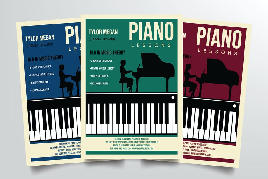 A4 Piano Course Flyers