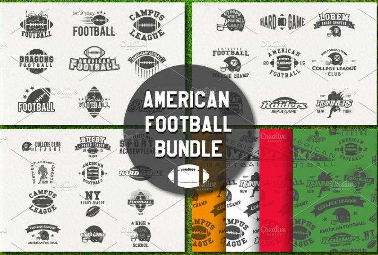 American Footbal Logos and Badges Bundle