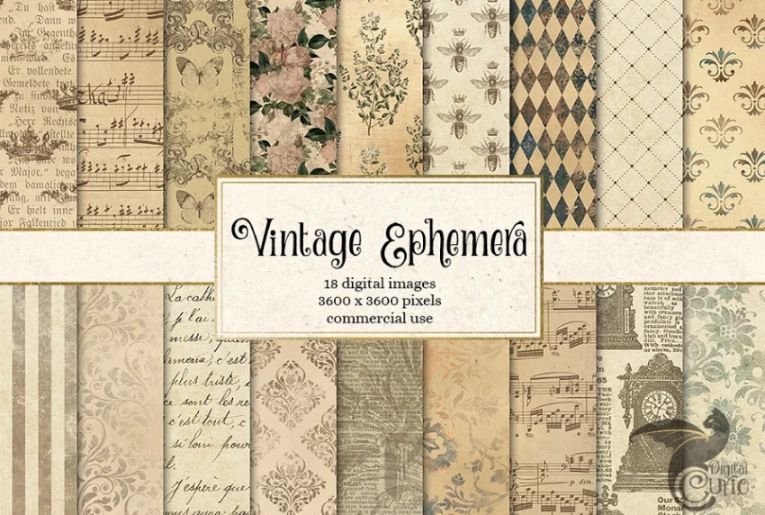 Antique Ephemera Paper Textures