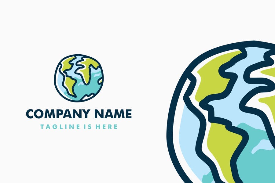 Artistic Globe Logo Design Template