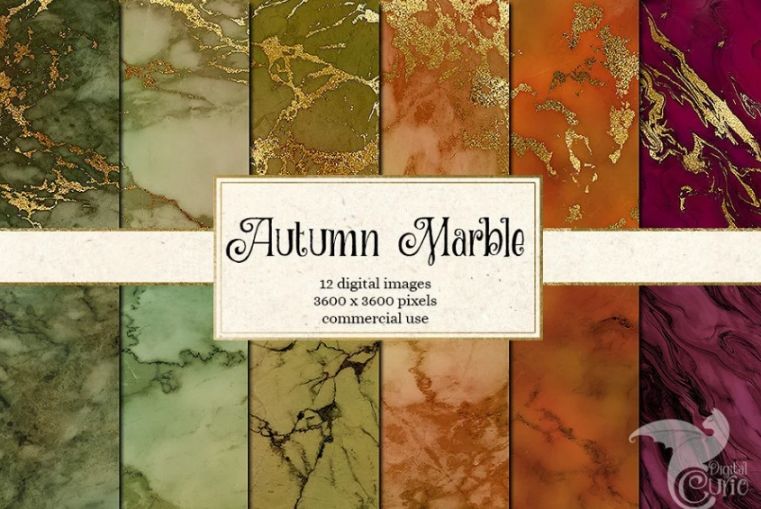 Autumn Marble Digital Papers