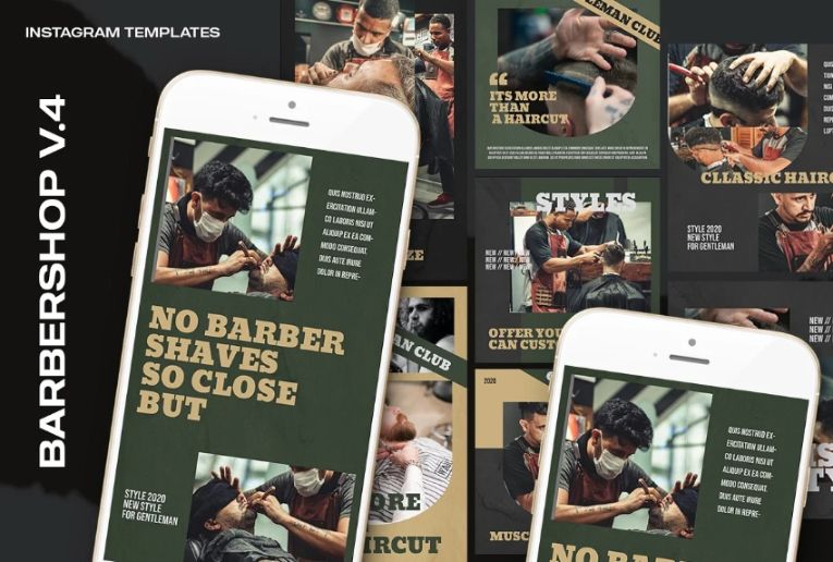 Barber Shop Branding Social Media Templates