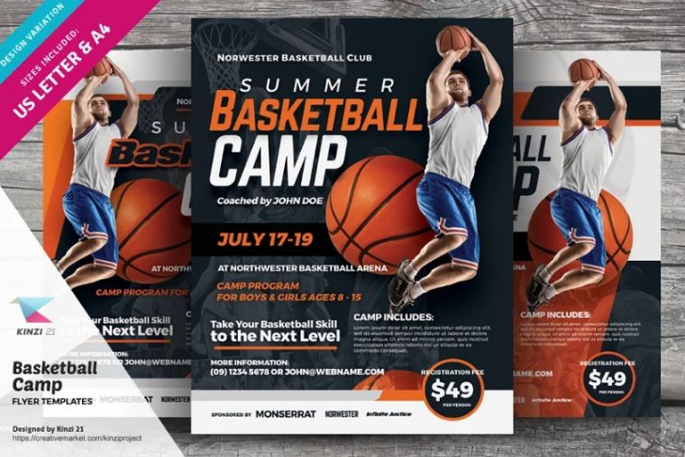 Basketball Camp Flyer Templates