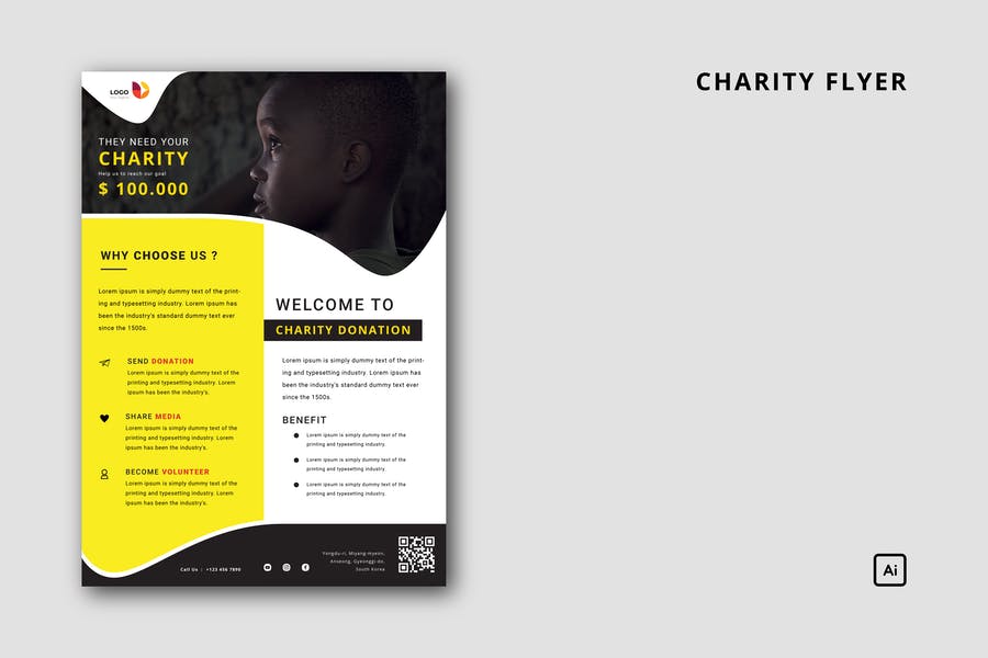 Clean and Professional Charity Flyer