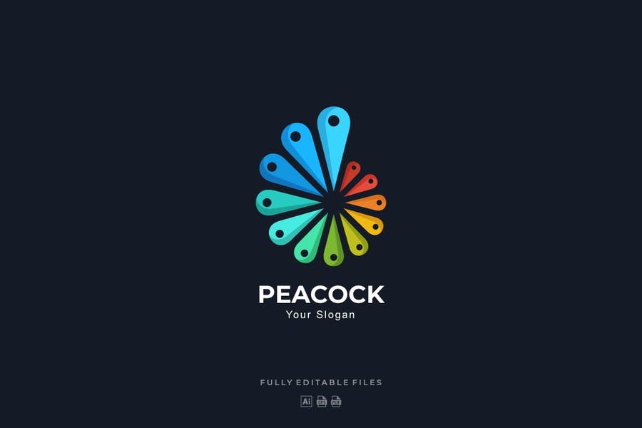 Colorful Style Peacock Branding Design