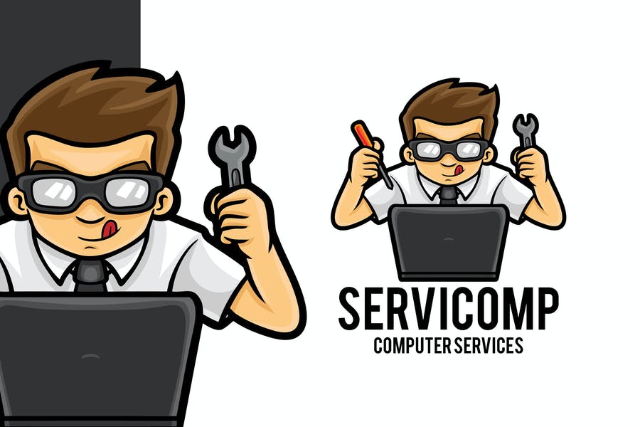 Computer Service Mascot Design