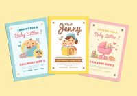 Babysitter flyer template